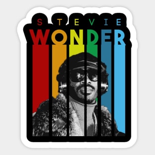 stevie wonder rainbow retro Sticker